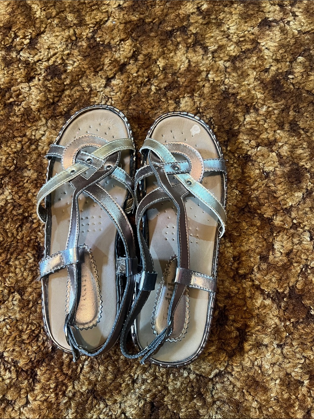 Metallic Multicolor Strappy Sandals